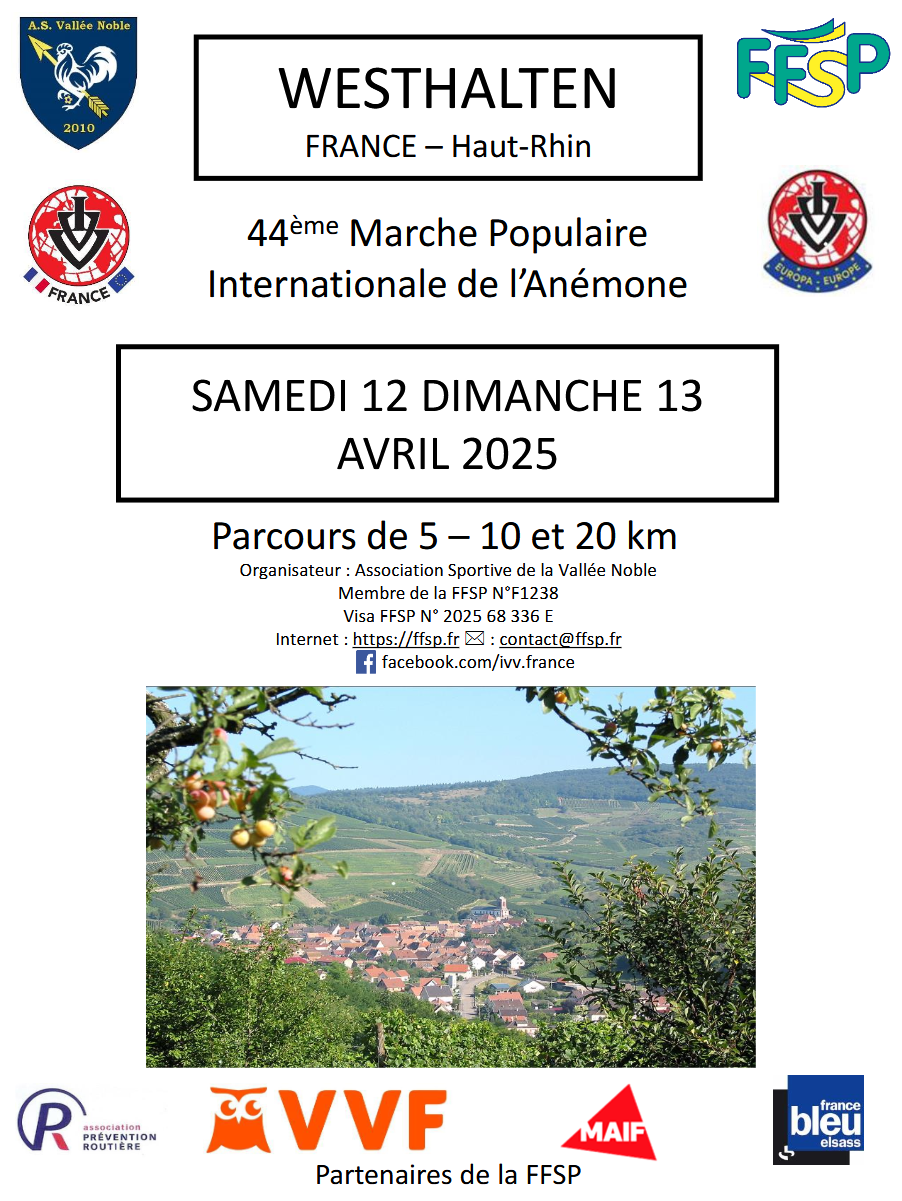 44ème Marche Populaire Internationale de l’Anémone